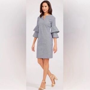 J. MCLAUGHLIN Black White “Letty Bell” Dress Gingham Size S